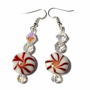 Peppermint Candy Earrings Handmade